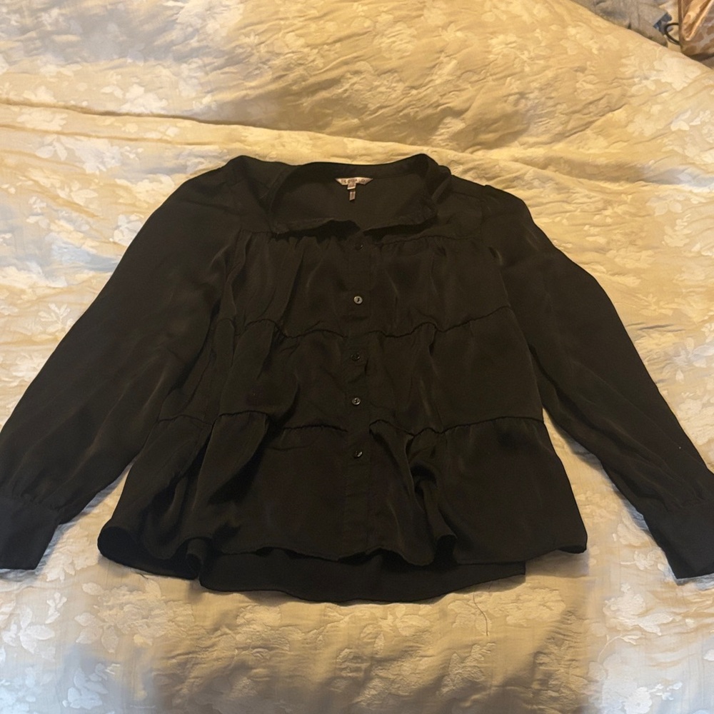 ESQUALO Black Button-Up Blouse